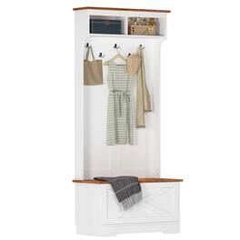 ALEXOUN - Home Wardrobe - Vintage Bedroom Storage with Coat Rack, Anti-Tipping Design for Safety, Extra Storage Space - White