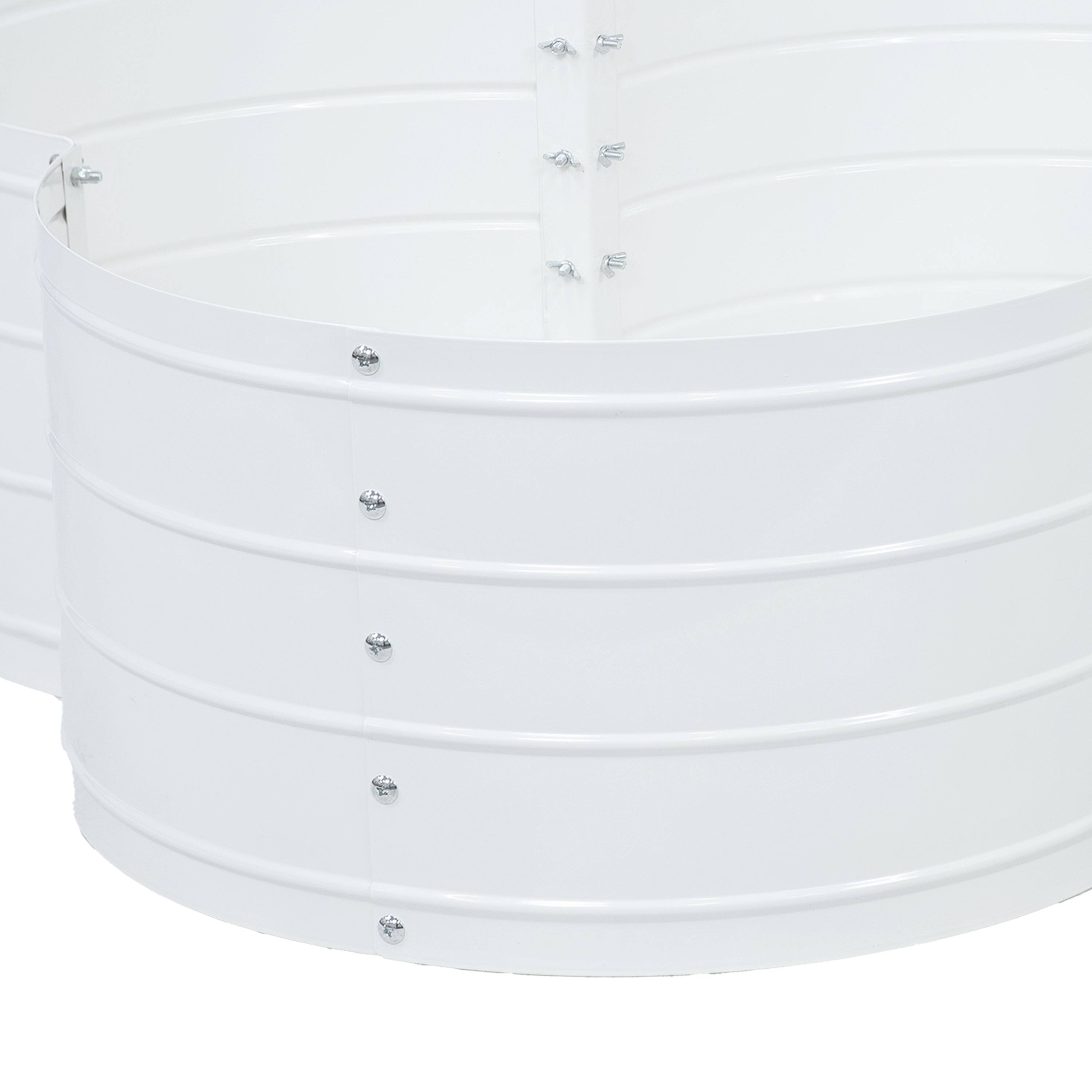 Alt View 8. Sunnydaze - 4-Leaf Clover-Shaped Galvanized Steel Raised Planter Bed - Ivory White.