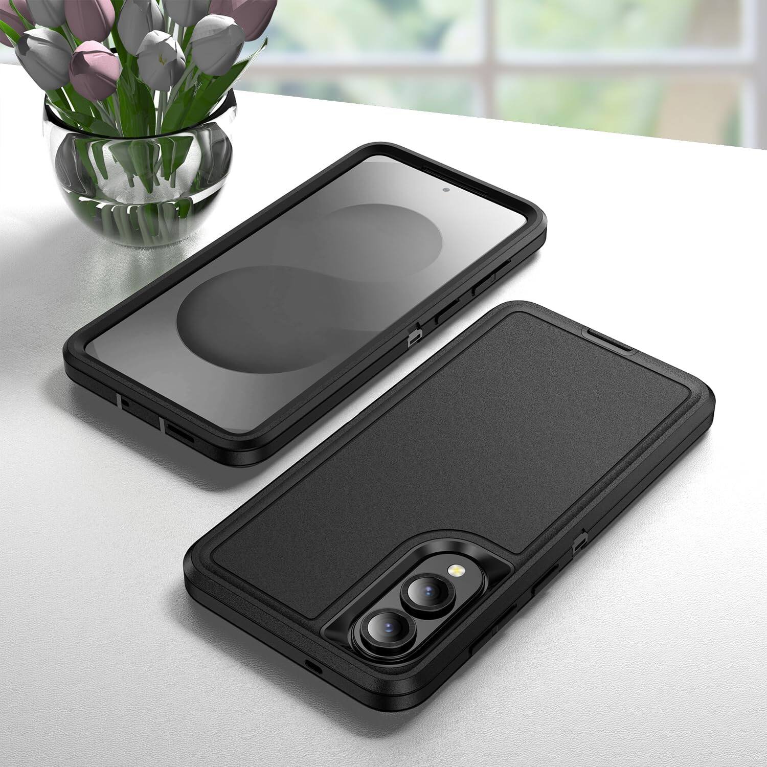 Alt View 4. Entronix - Entronix Case Compatible with Galaxy S25 Edge - Triple-Layer Heavy Duty Protection - Red.