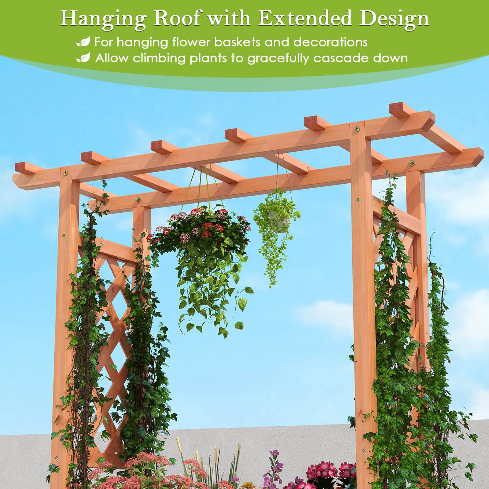 Hanging Roof with Extended Design: For hanging flower baskets and decorations, allow climbing plants to gracefully cascade down.