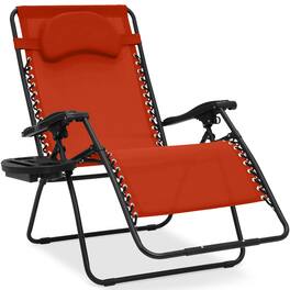 Best Choice Products - Oversized Zero Gravity Chair, Folding Outdoor Patio Recliner w/ Cup Holder - Burnt Orange