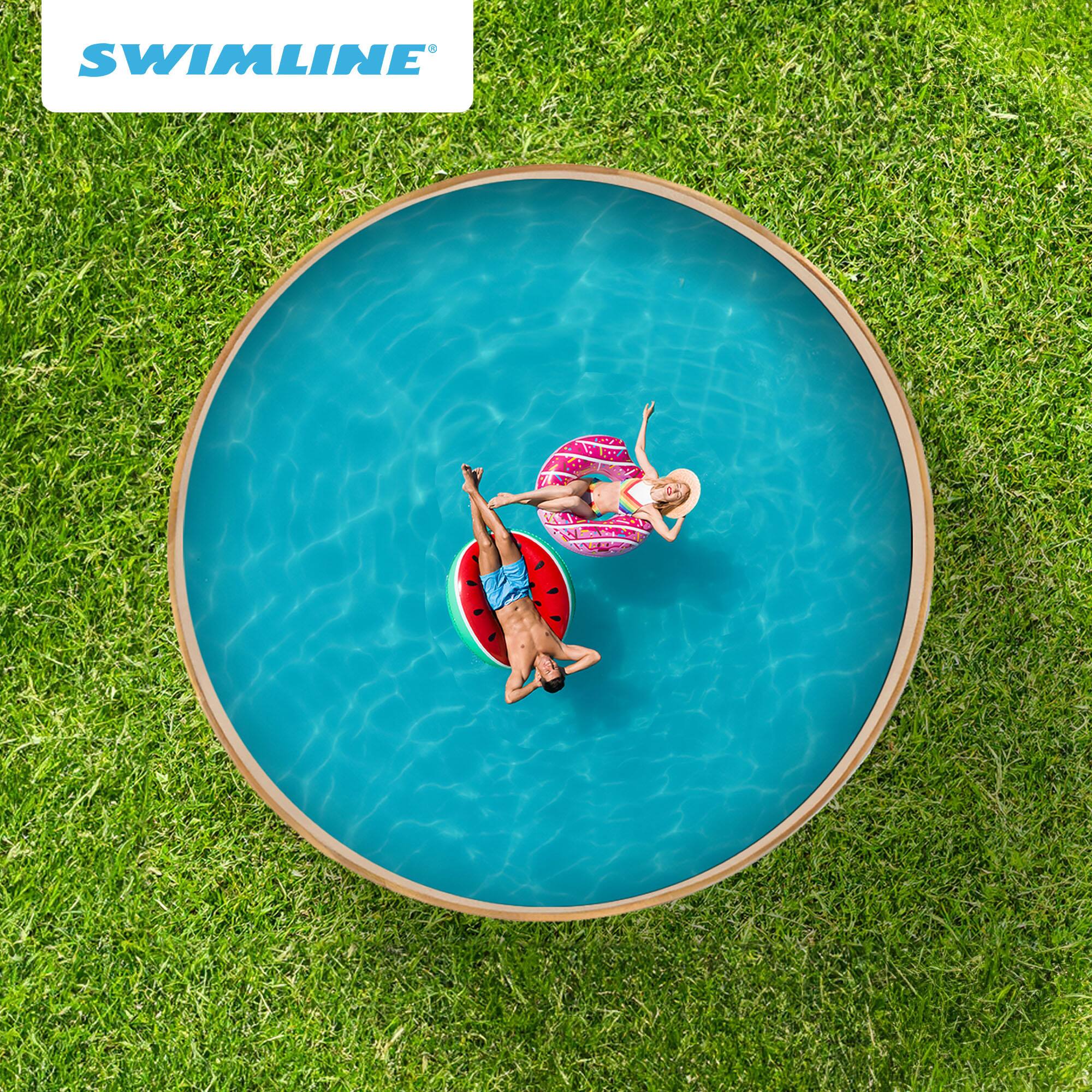 Alt View 3. Swimline - Swimline LI214820 21' Solid Blue Round Above Ground Swimming Pool Overlap Liner - Blue.