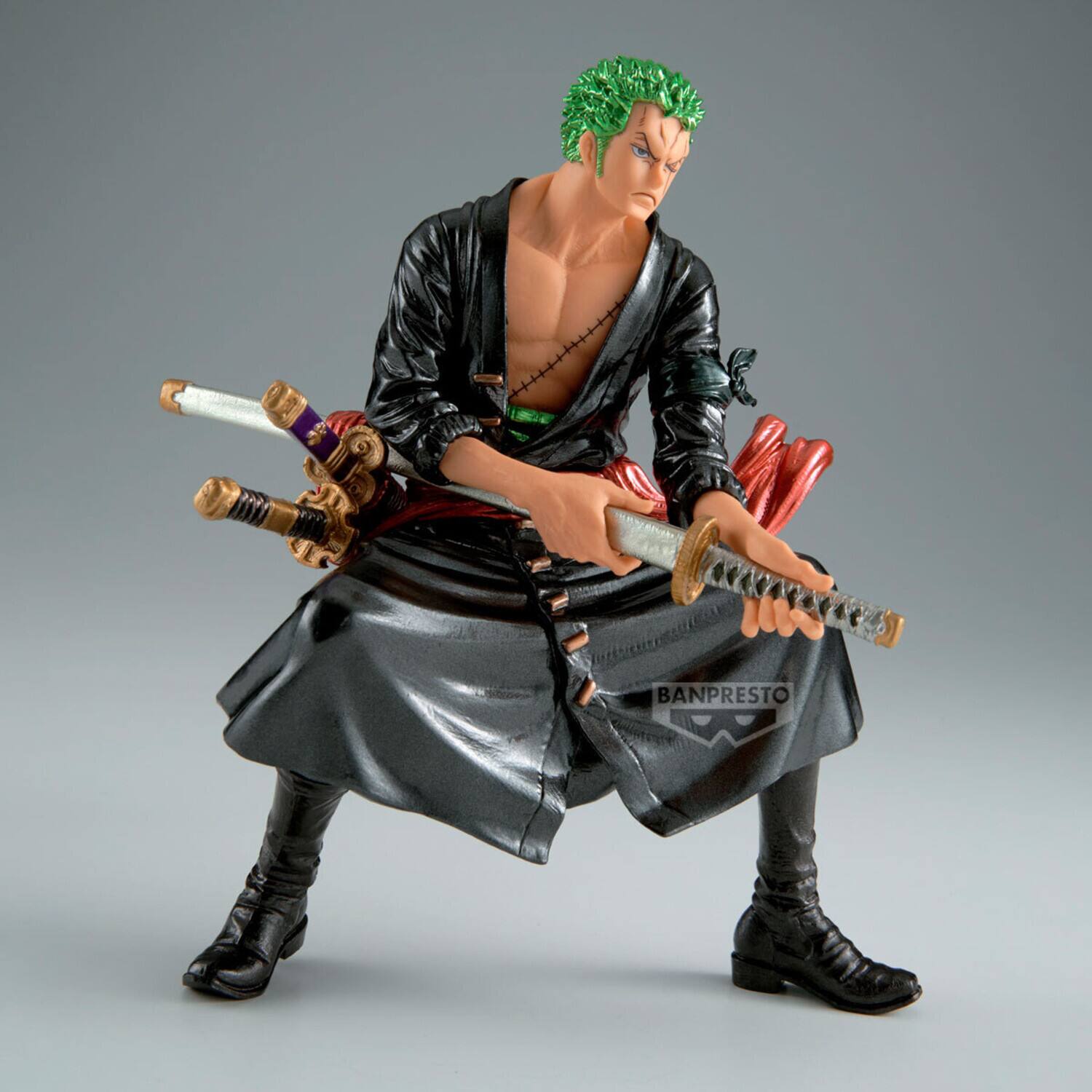 Alt View 1. PopMarket - Banpresto - One Piece - King of Artist - Roronoa Zoro Statue   - COLLECTIBLES - Multicolor.