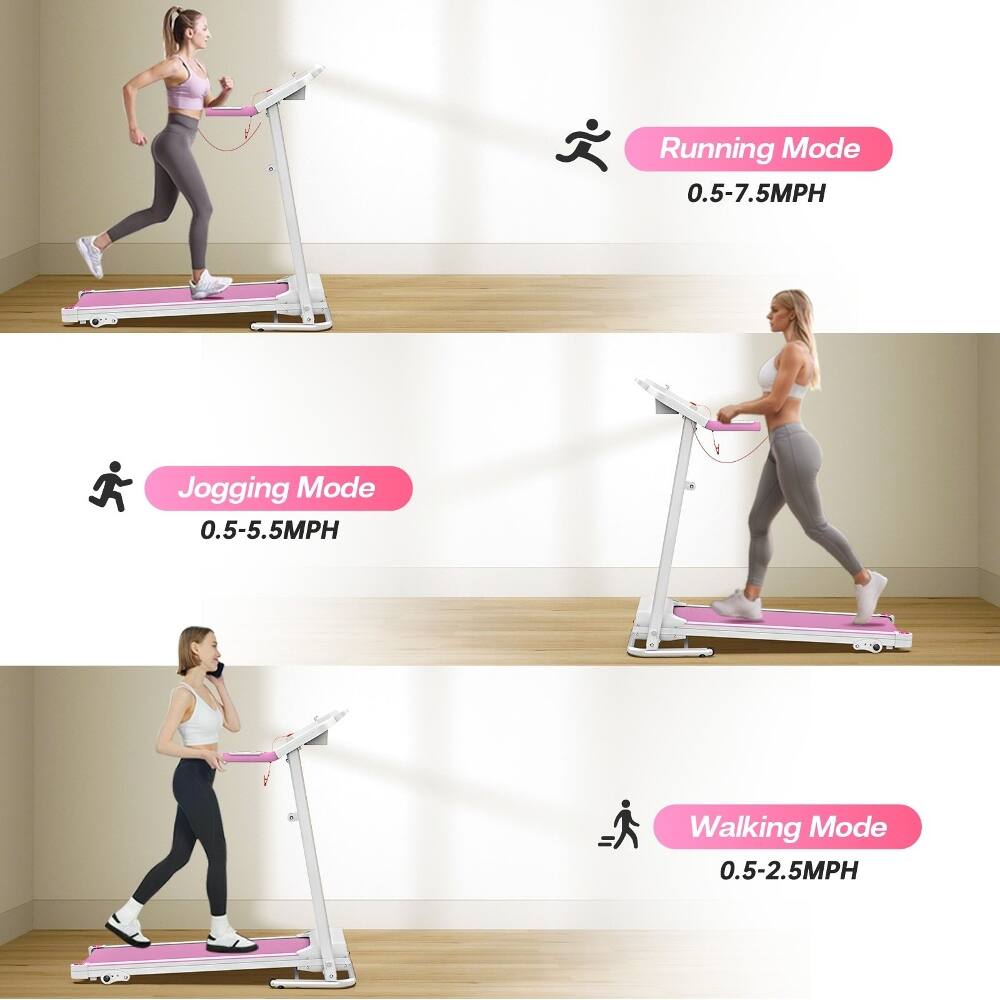 Running Mode 0.5-7.5MPH  
Jogging Mode 0.5-5.5MPH  
Walking Mode 0.5-2.5MPH