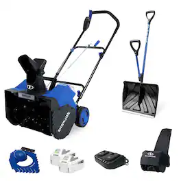 Snow Joe - 24V Electric Snow Blower IONMAX & Shovelution 18-Inch Wide Snow Shovel - Blue
