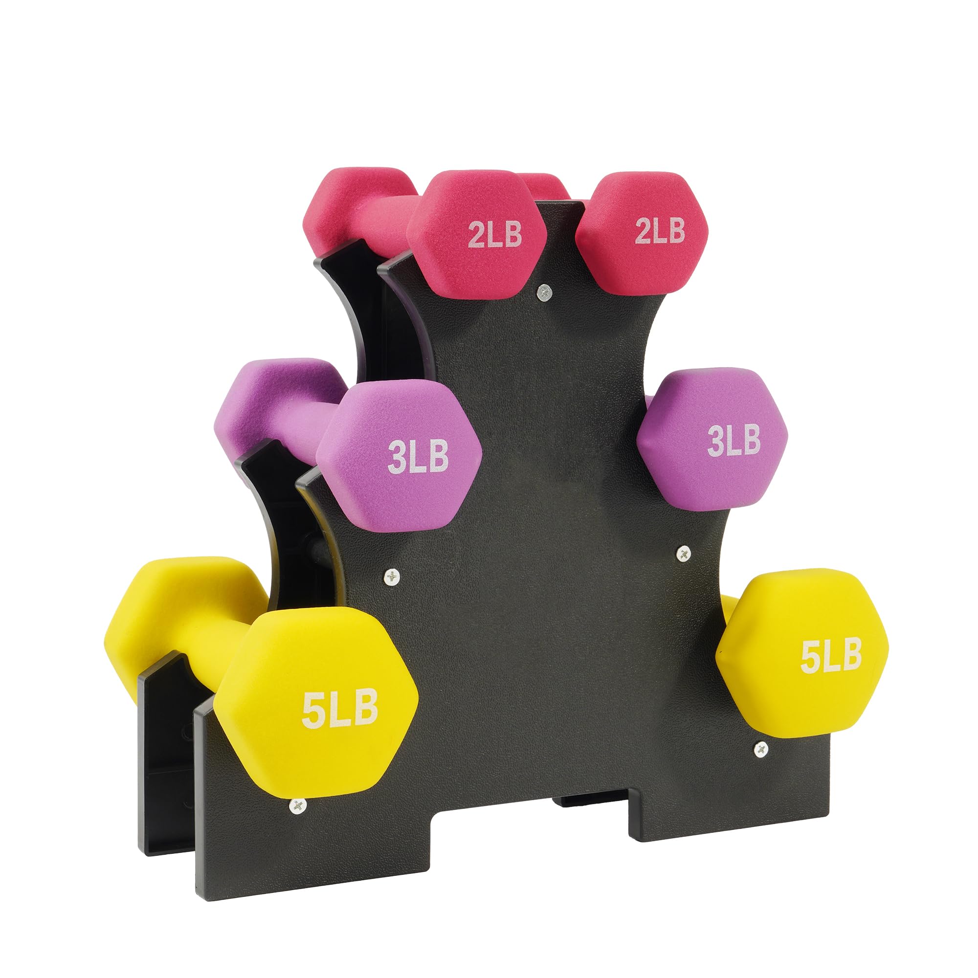 Alchemy Casas - Colo Dumbbell Set With Rack ple Weight Options s s s And s Sets p Dumbbells Set with Rack Includes S of - Multi
