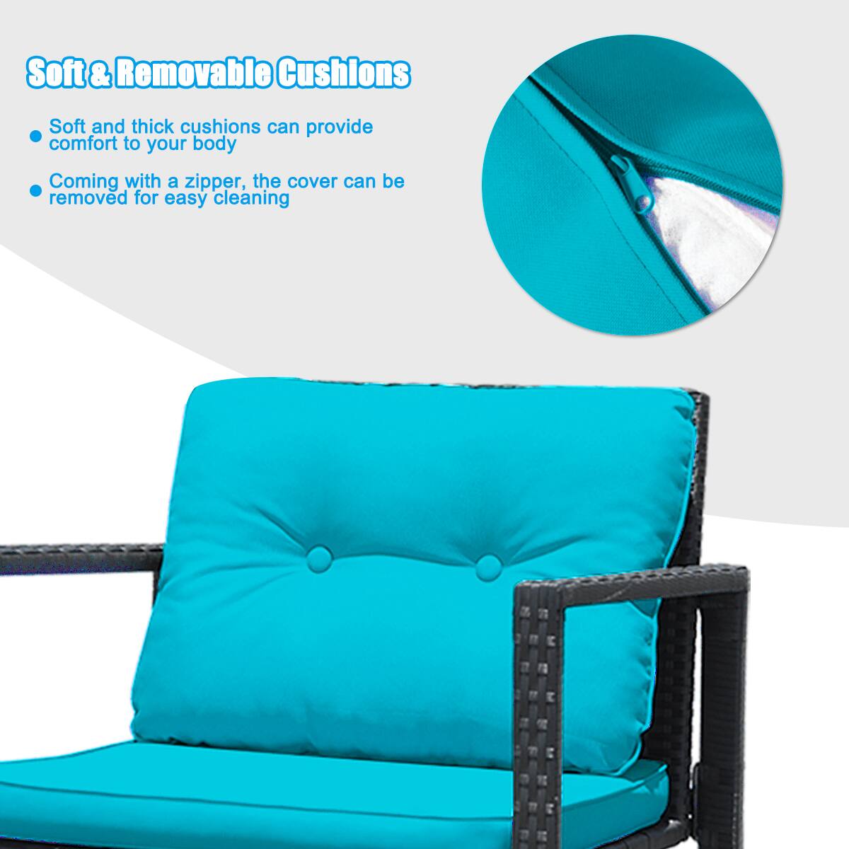 Soft & Removable Cushions

Soft and thick cushions can provide comfort to your body

Coming with a zipper, the cover can be removed for easy cleaning