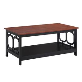 Convenience Concepts - Omega Coffee Table with Shelf - Cherry/Black