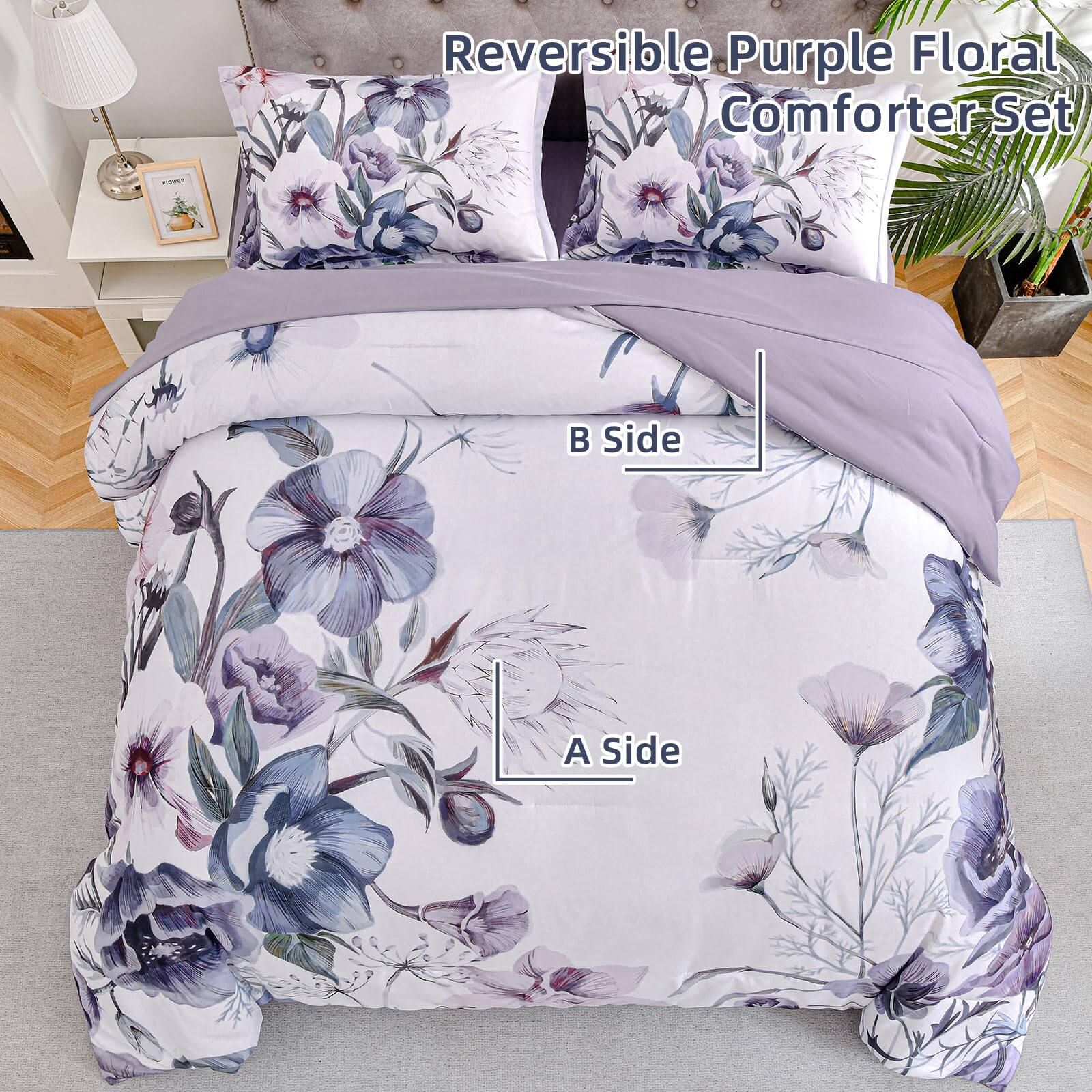 Reversible Purple Floral Comforter Set

A Side

B Side