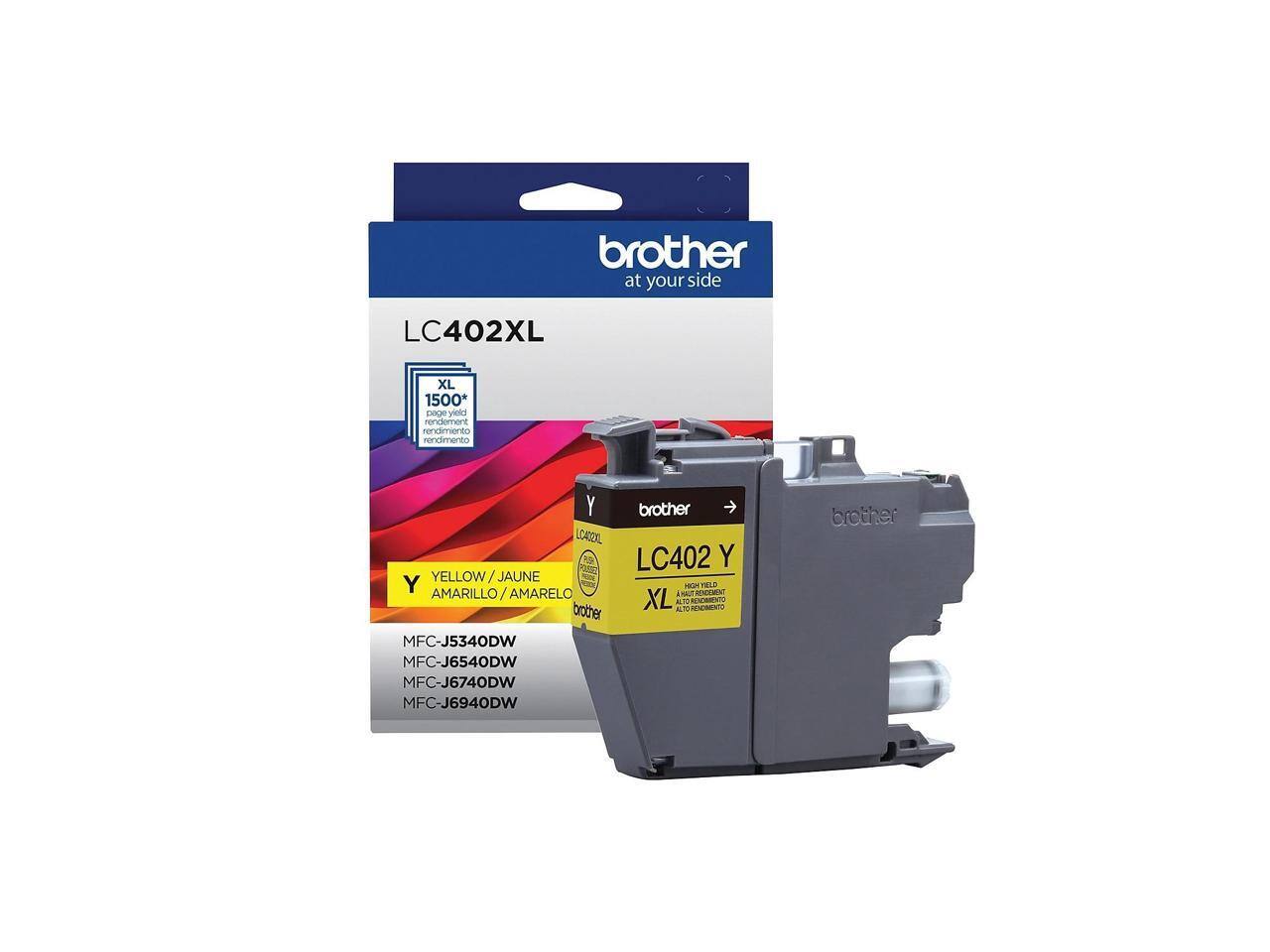brother at your side  
LC402XL  
XL 1500* page yield  
rendement rendimiento rendimento  
Y brother LC402XL LC402  
Y da YELLOW / JAUNE Y AMARILLO/AMARELO  
MFC-J5340DW MFC-J6540DW MFC-J6740DW MFC-J6940DW