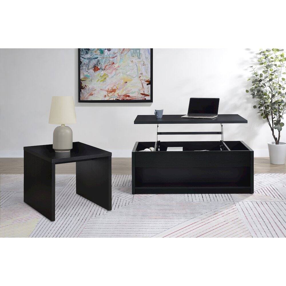 Alt View 4. Coaster Co. of America - Knapp Lift Top Cocktail Coffee Table with Dual Drawers Black - Black.