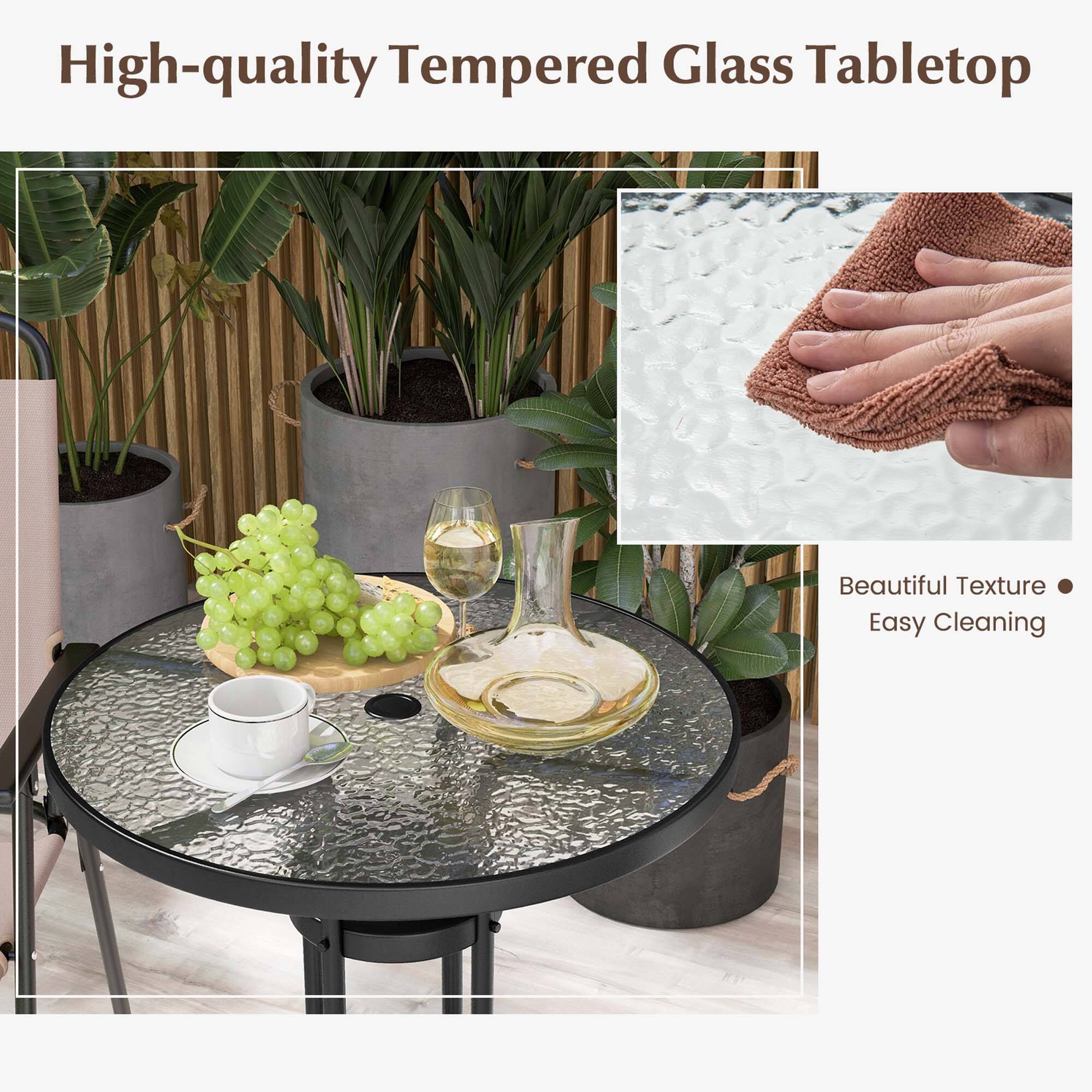 High-quality Tempered Glass Tabletop

Beautiful Texture • Easy Cleaning