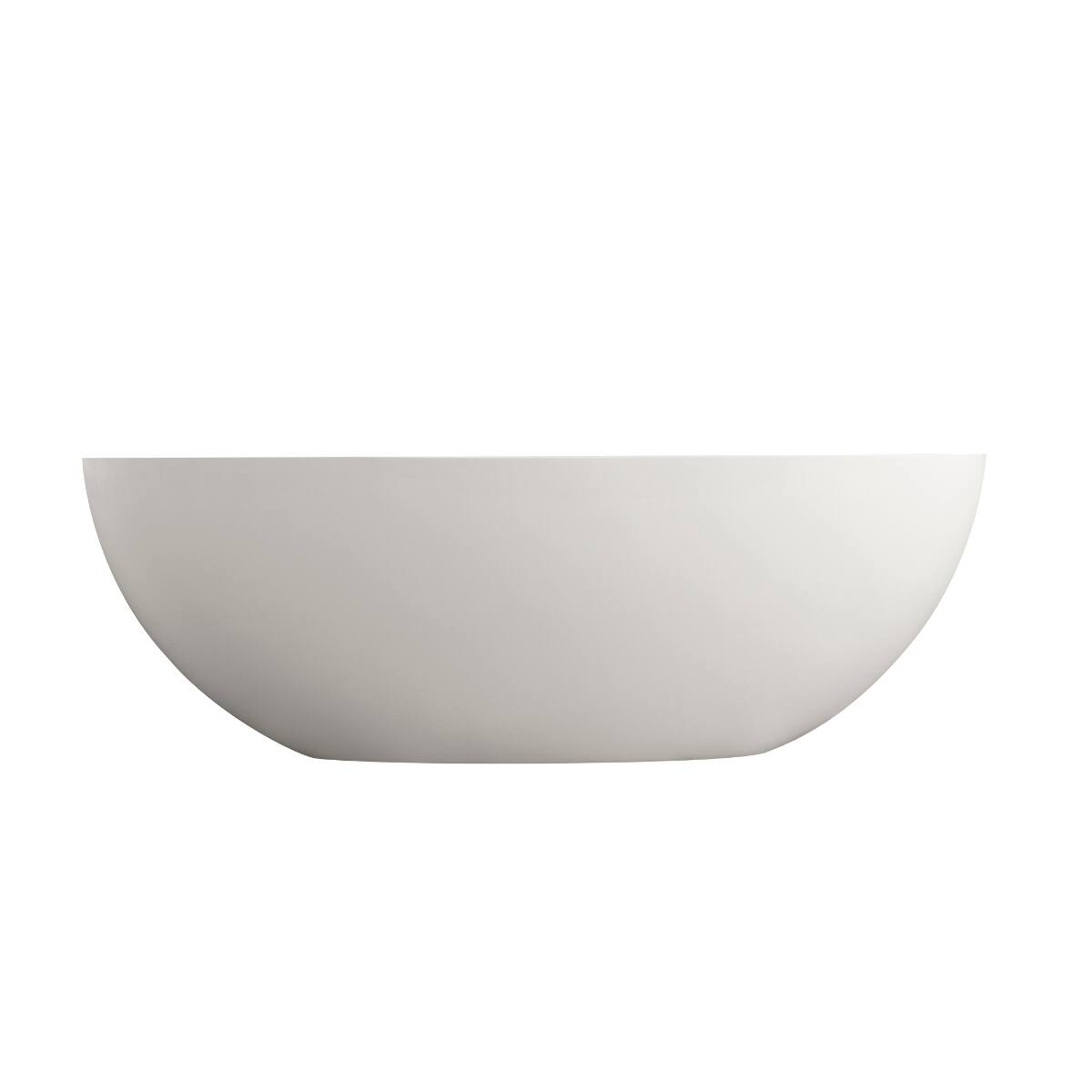 Alt View 4. Loheer - Loheer 65.2 in Freestanding Solid Surface Soaking Bathtub Matte White Oval Center Drain - Matte White.