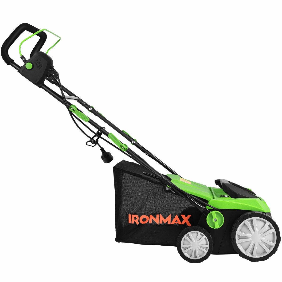 Alt View 2. Sugift - 15 Inch 13 Amp Electric Scarifier with Collection Bag and Removable Blades - Green.