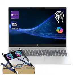 HP - OmniBook 5 16" FHD+ Touchscreen Laptop - Intel Core Ultra 5 225U - 16GB RAM - 1TB SSD - Copilot - PCO Laptop cooler - Silver