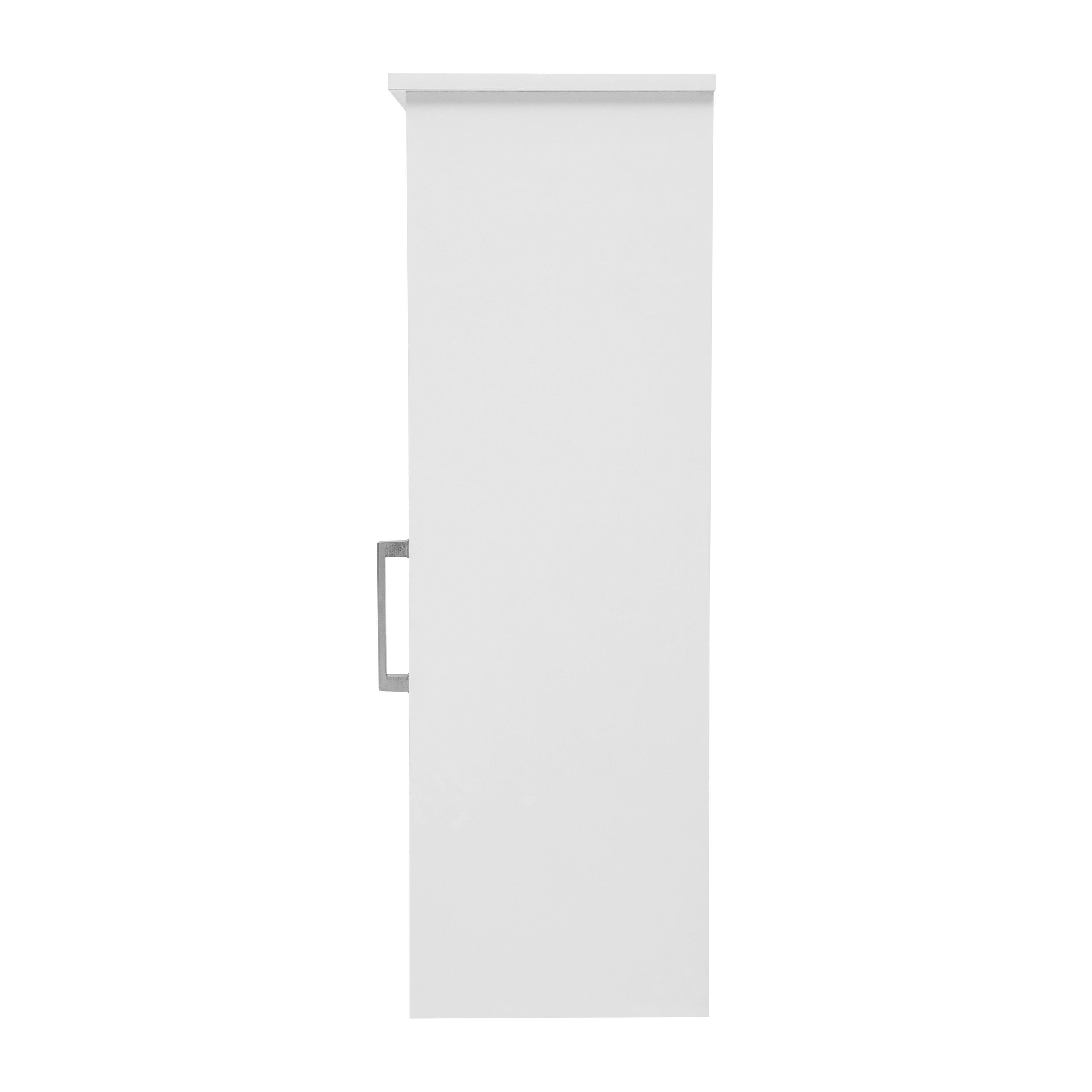 Alt View 7. Emma + Oliver - Vesta Bathroom Storage Cabinet Organizer with Adjustable In-Cabinet Shelf, Magnetic Closure Door, and Upper Open Shelf - White.
