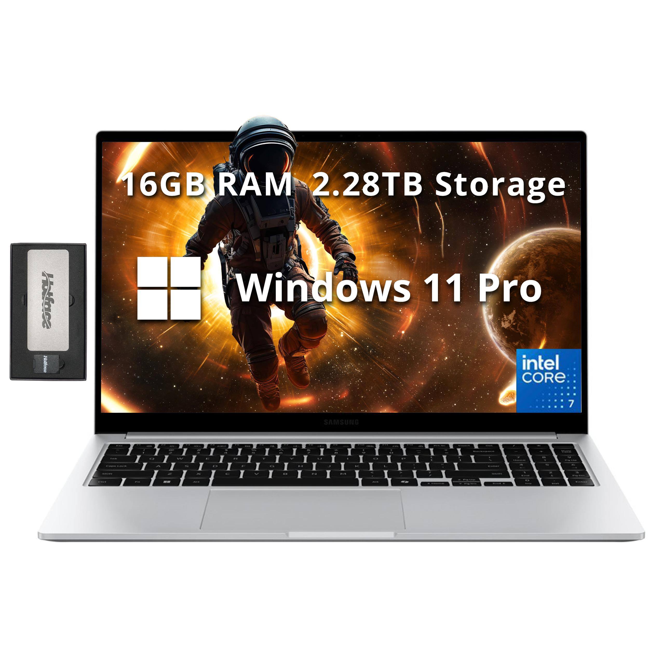 Samsung - Galaxy Book4 15.6" FHD Laptop,Intel 7 150U,16GB RAM,2TB SSD+1TB Dock Set,Backlit Keyboard,Win 11 Pro - Silver