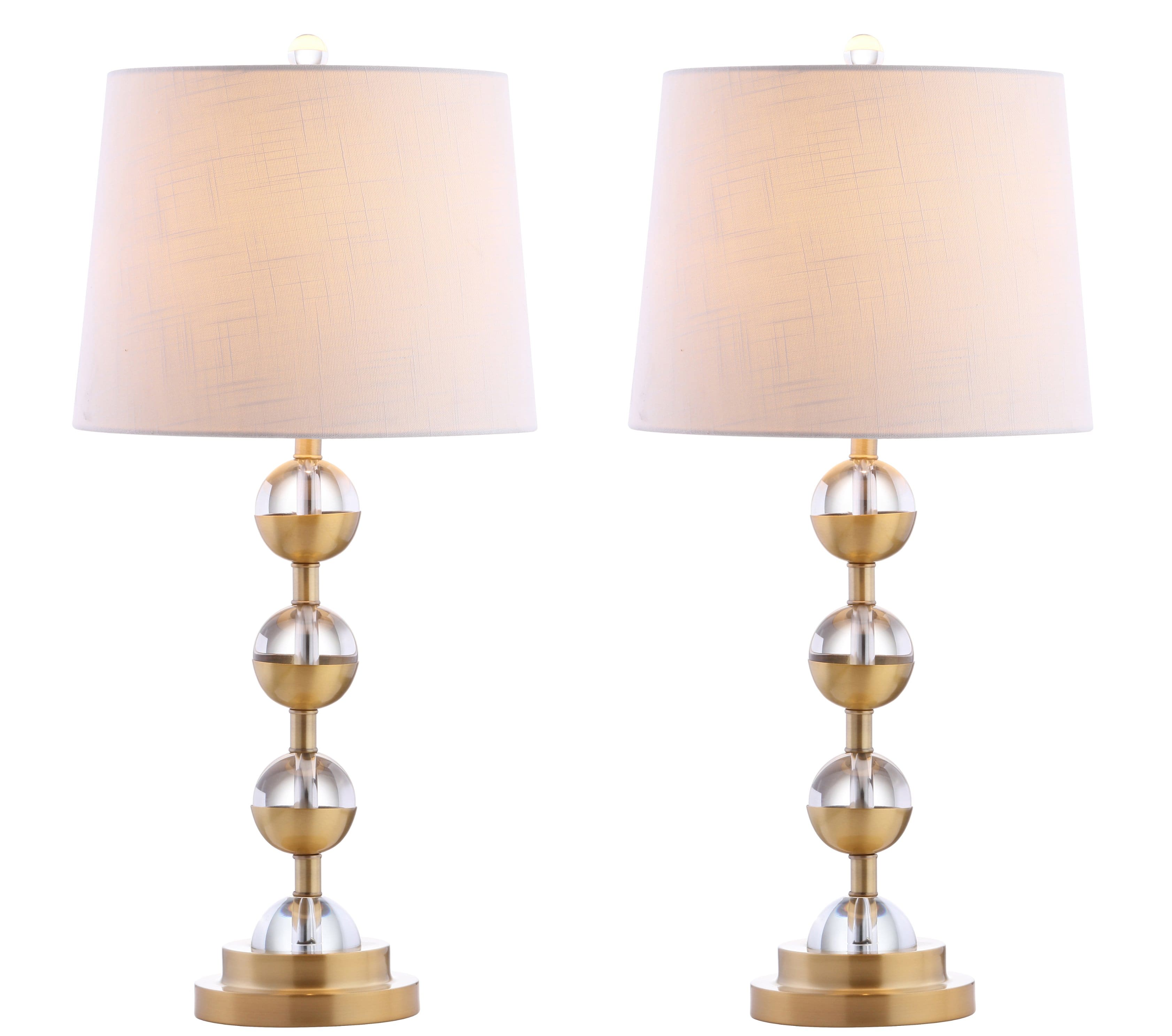 "Jonathan Y - Avery 27.5"" Crystal LED Table Lamp, (Set of 2) - Clear/Brass Gold" price history on PriceWatchPro