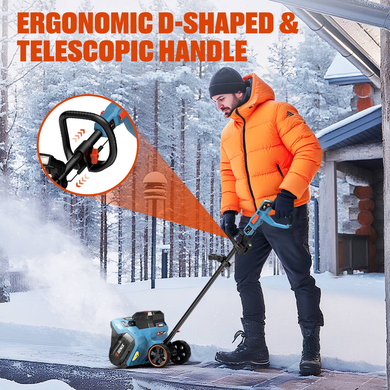 ERGONOMIC D-SHAPED & TELESCOPIC HANDLE
