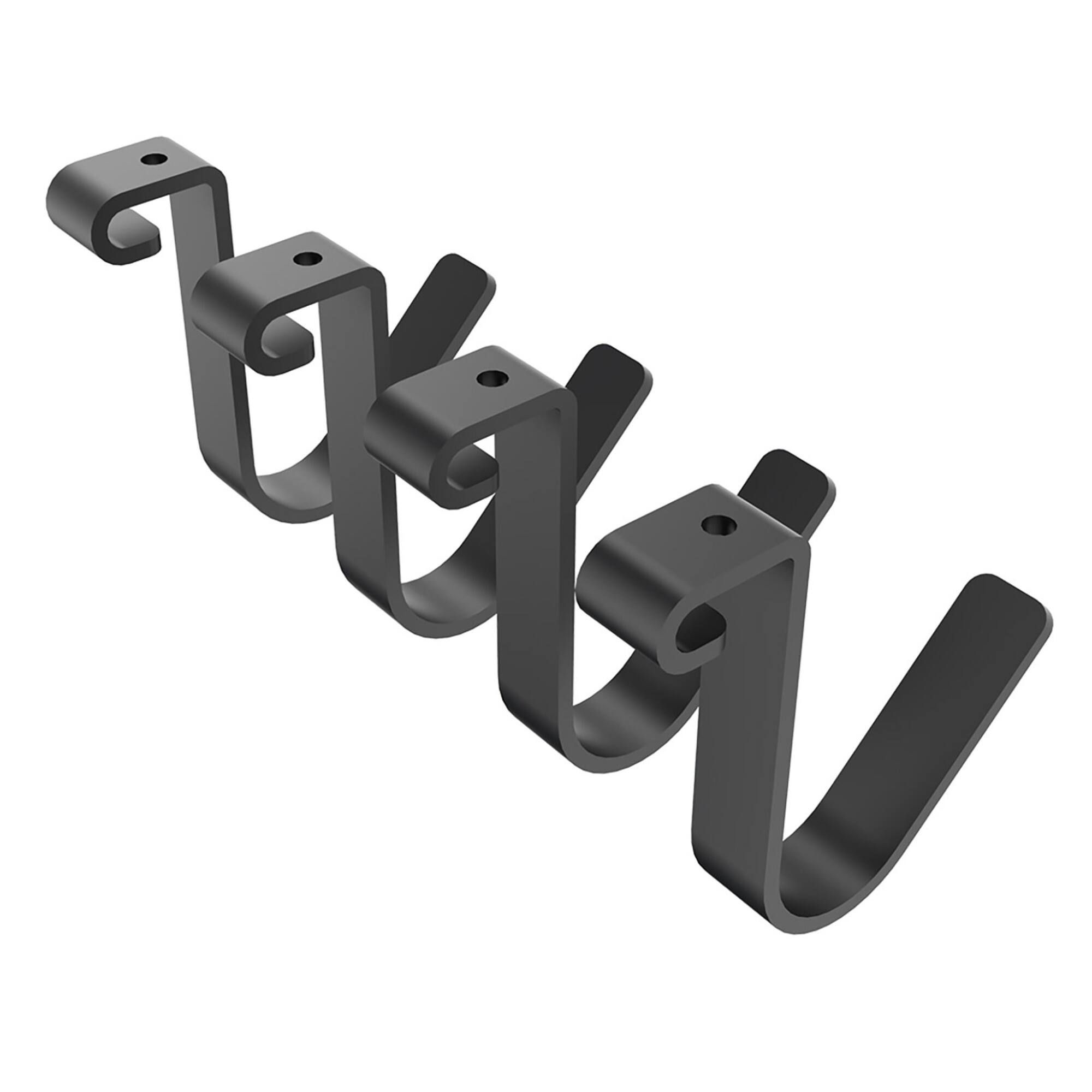 Angle. Fleximounts - GRH2 4-Pack Rail Hooks - Black.
