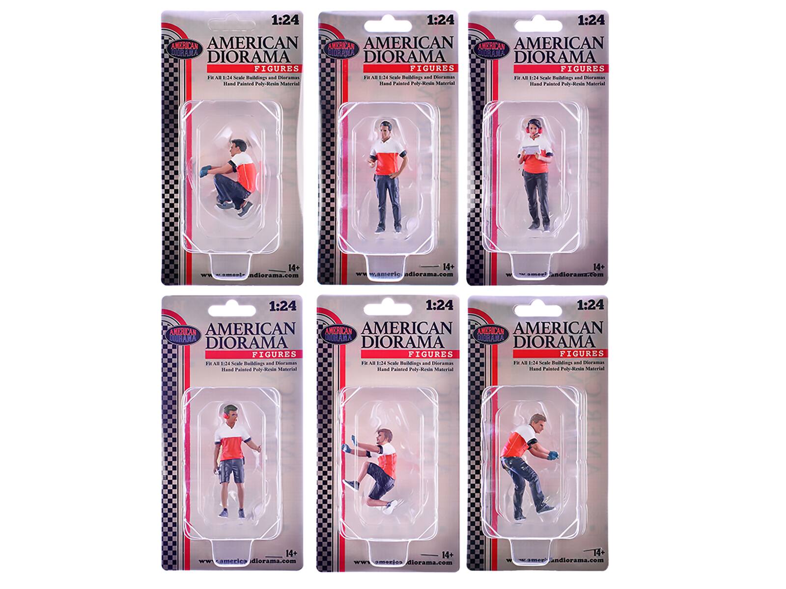 "Race Crew" 6 piece Figure Set for 1/24 scale models by American Diorama