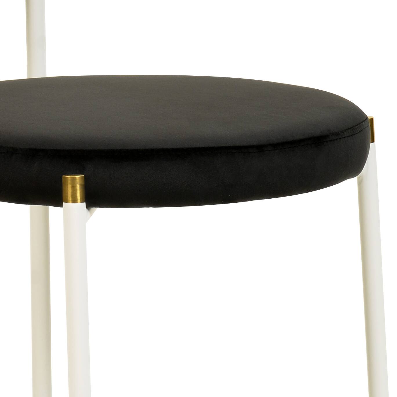 Alt View 5. LeisureMod - Euston 2-PCS Contemporary Accent Dining Chair with Velvet Cushion Seat & Rust-Resistant Metal Frame - Black.