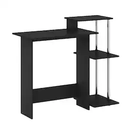 BisonOffice - Stainless Steel Laptop Desk with Americano Finish for Home Use - Americano/Stainless Steel