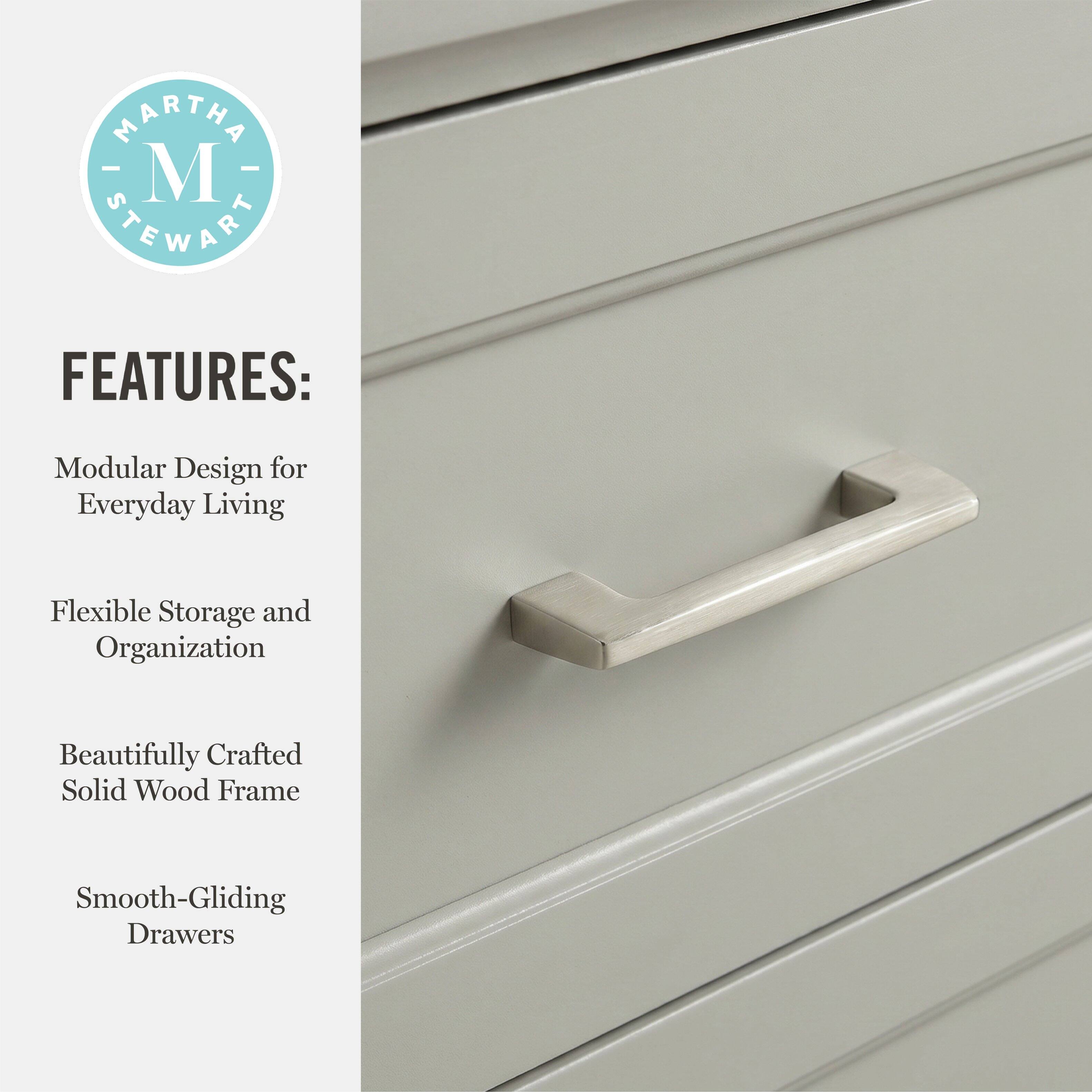 MARTHA - M STEWART FEATURES: Modular Design for Everyday Living Flexible Storage and Organization Beautifully Crafted Solid Wood Frame Smooth-Gliding Drawers