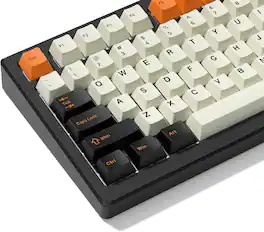 Womier - Double Shot PBT Keycaps Set,Cherry Profile Custom Key caps for All ANSI Layout Mx Switch Mechanical Keyboard - Orange-138 Keys