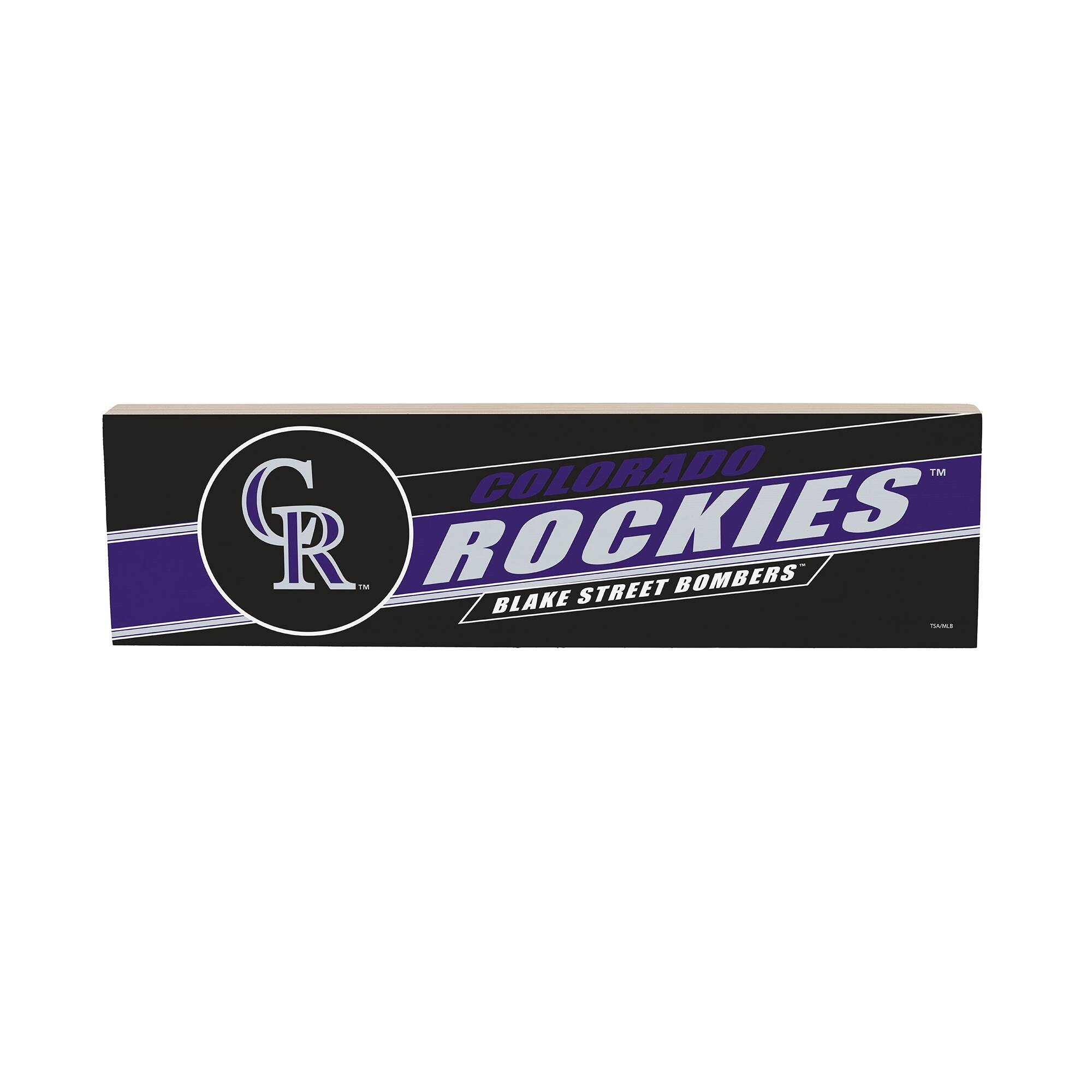 Colorado Rockies 5" x 18" Shadow Logo Wood Mantle Sign