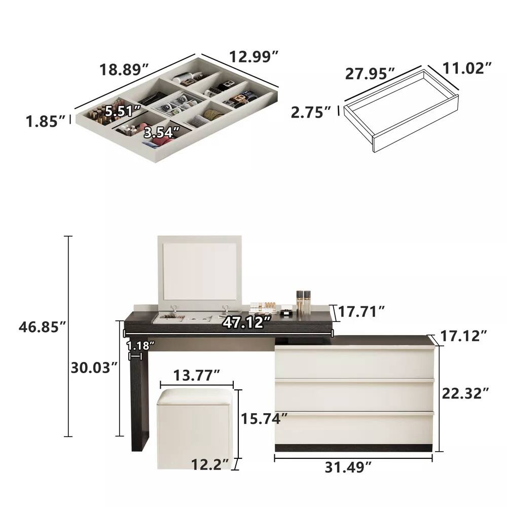 - 18.89"
- 12.99"
- 27.95"
- 11.02"
- 1.85"
- 5.51"
- 3.54"
- 2.75"
- 46.85"
- 47.12"
- 1.18"
- 30.03"
- 13.77"
- 17.71"
- 17.12"
- 22.32"
- 15.74"
- 12.2"
- 31.49"