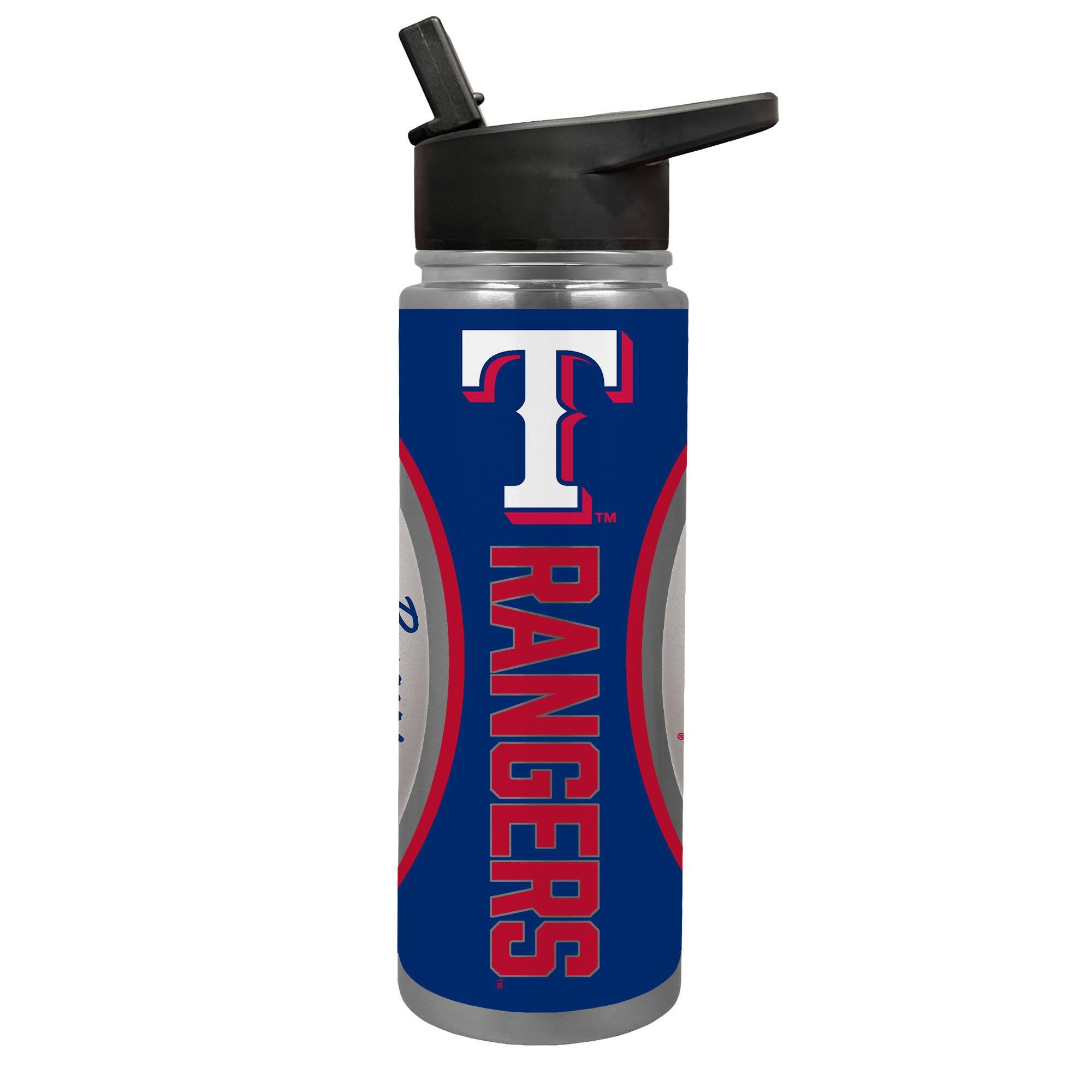 Front. Great American Products - Texas Rangers 24oz. Jr. Thirst Game Ball Hydration Bottle - White.