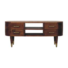 Artisan Furniture - Solid Wood Valenza Curved Media Unit - Brown