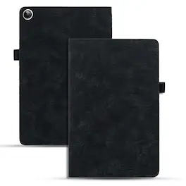 Dteck - Case for Samsung Galaxy Tab A11+/A11 Plus SM-X230 & Tab A9+/A9 Plus SM-X210,Shockproof Embossed PU Leather Folio Cover - Black