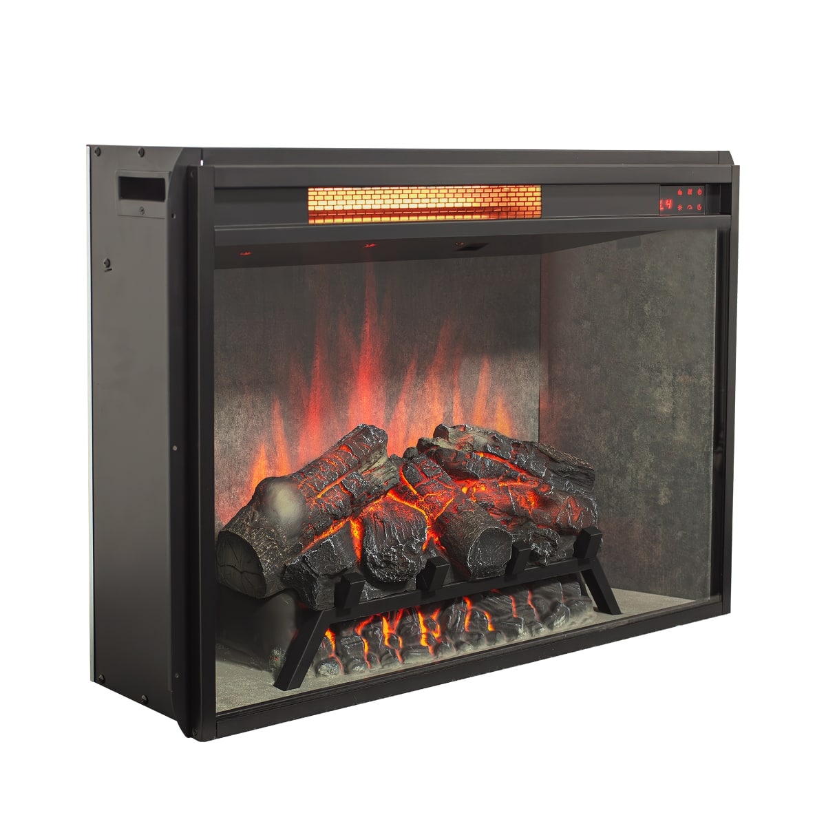 Loheer - 28 inch electric fireplace insert, Wall Mounted Recessed Heater, 1500W - Antique Black