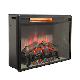 Loheer - 28 inch electric fireplace insert, Wall Mounted Recessed Heater, 1500W - Antique Black
