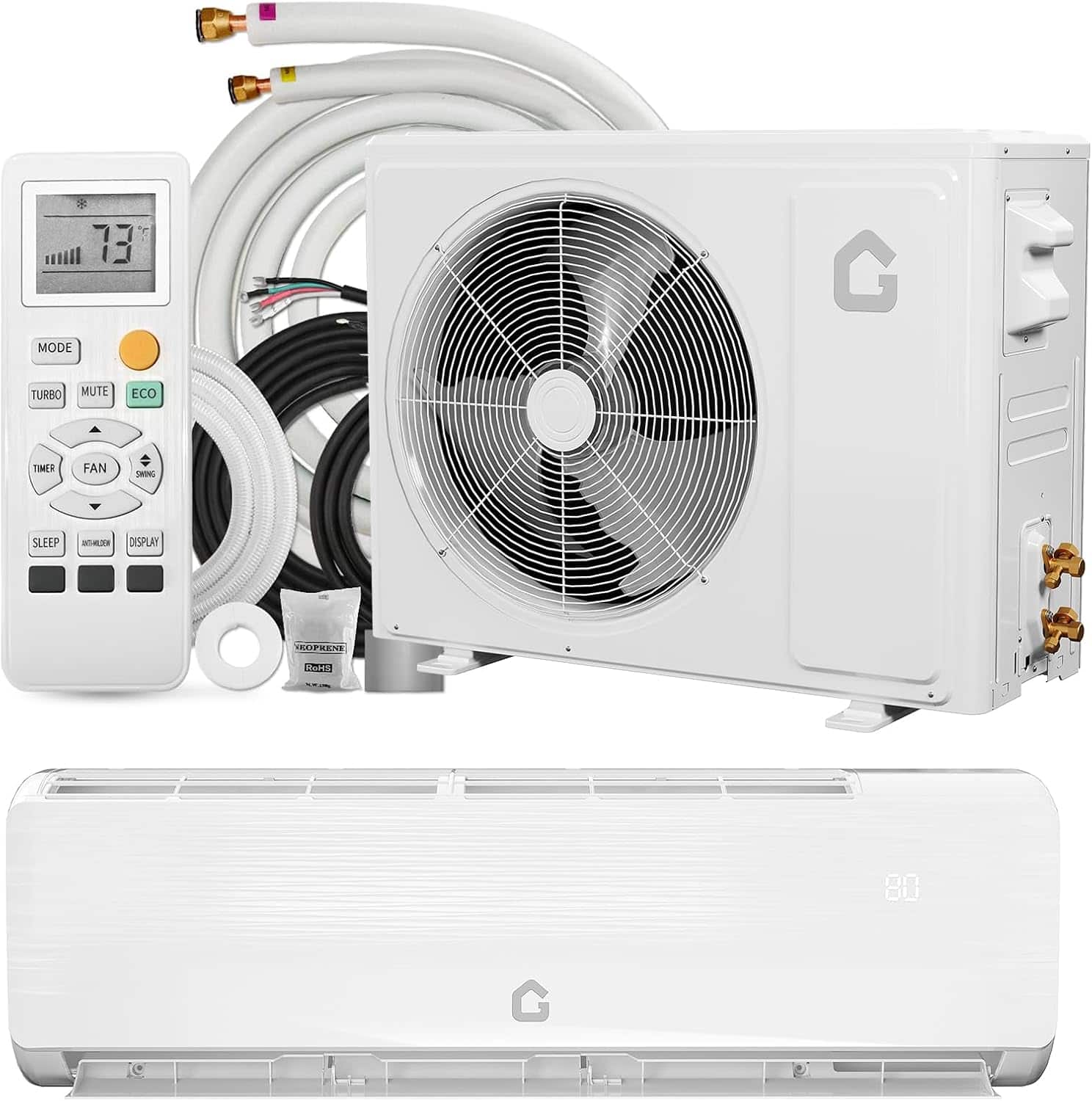 Maxxis Merch - 12000BTU Mini Split AC Heating System Ductless Split Air Conditioner Heater 19 SEER2 115V AC Q Panel