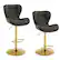 Front. Costway - Adjustable Metal Bar Stool Set of 2 leatherette Bar Chairs with Padded Seat & Footrest - Gray + Gold.