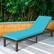 Alt View 3. Costway - Patio Rattan Lounge Chair Chaise Recliner Back Adjustable W/Wheels Cushioned - Turquoise.