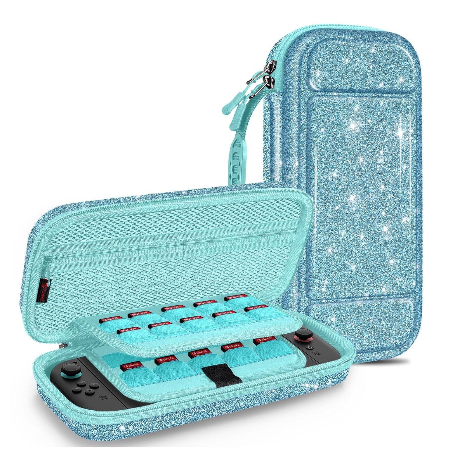 Stock Preferred - Carrying Case for Nintendo Switch 2 (2025) Hard Shell Portable Travel Bag Cover - Glittering Blue