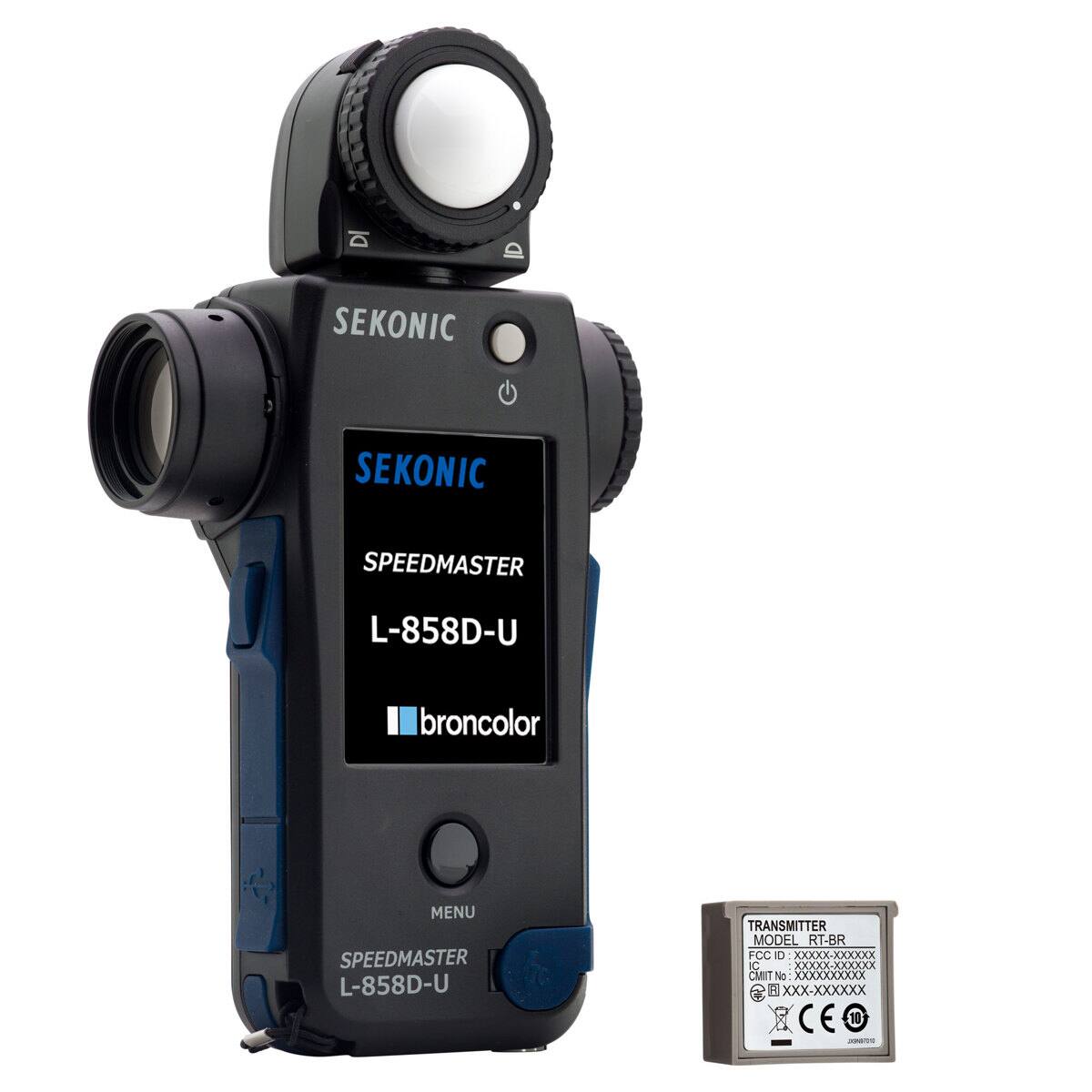 SEKONIC  
SEKONIC SPEEDMASTER L-858D-U  
broncolor  
MENU  
SPEEDMASTER L-858D-U  
TRANSMITTER MODEL RT-BR  
FCC ID: OXXXX-XXXXXX  
CMIT No: xXXXXXXXXX  
CE 10