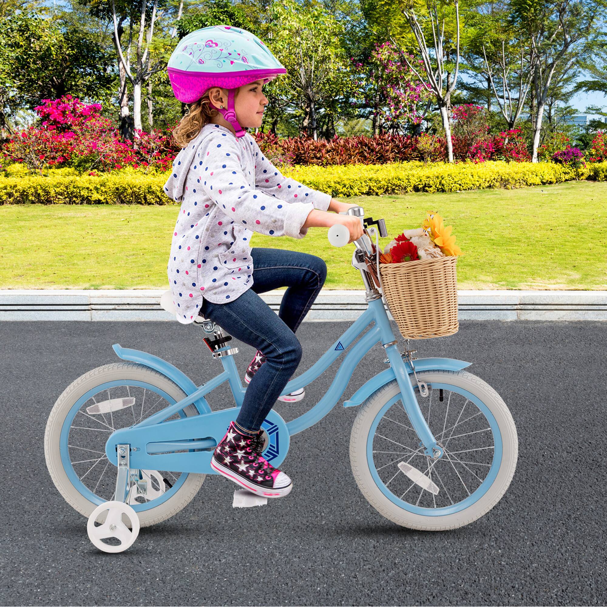 Alt View 3. Gymax - Gymax 16'' Retro Style Kids Bike Bicycle w/ Height Adjustable Handlebar & Seat Blue - Blue.