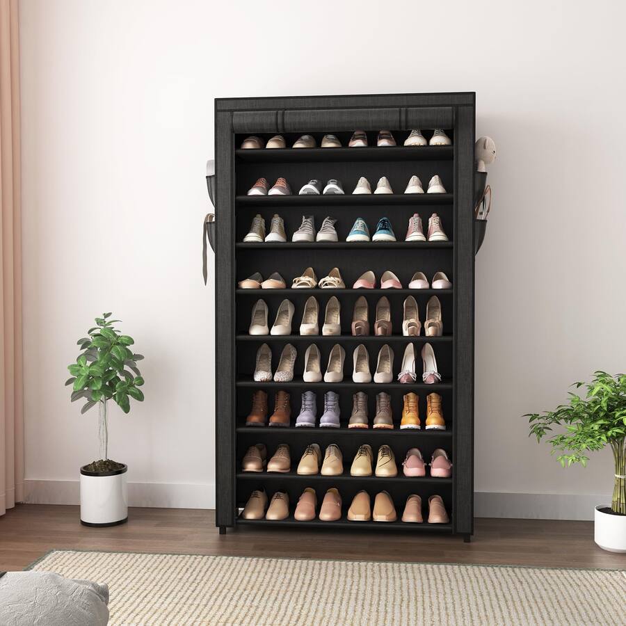Reds Spade Shoe Rack Covers 10 Tiers Tall Shoe Rack Organizer Capacity ...