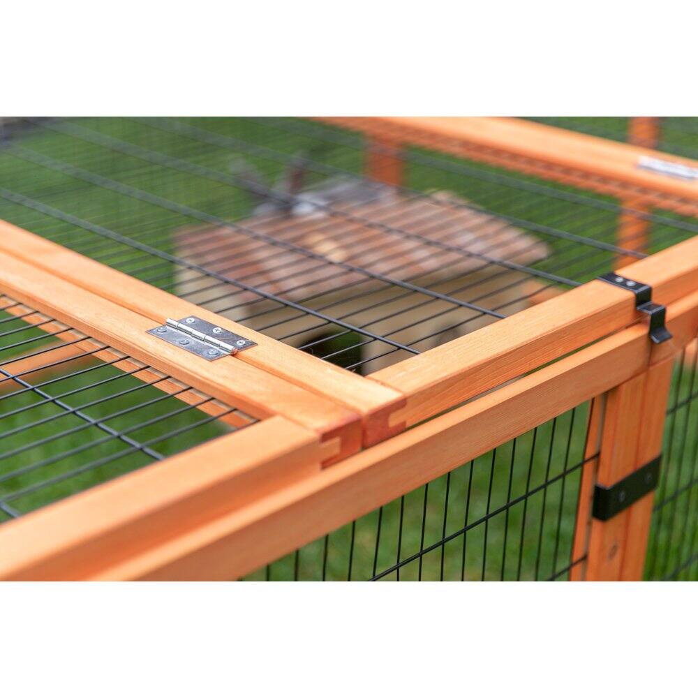 Alt View 2. TRIXIE - Weatherproof Outdoor Animal Cage and Run Extension Hinged Roof - Brown.
