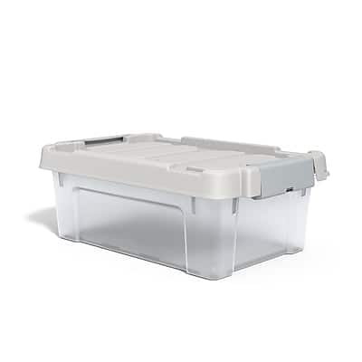 Staples - 12 Qt. Latch Lid Storage Bin, (TR58304) - Clear price history on PriceWatchPro