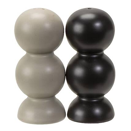 Front. Pacific Trading - Frank Lloyd Wright Imperial Hotel Oya Stone Ceramic Salt and Pepper Shaker Set - Multicolor.