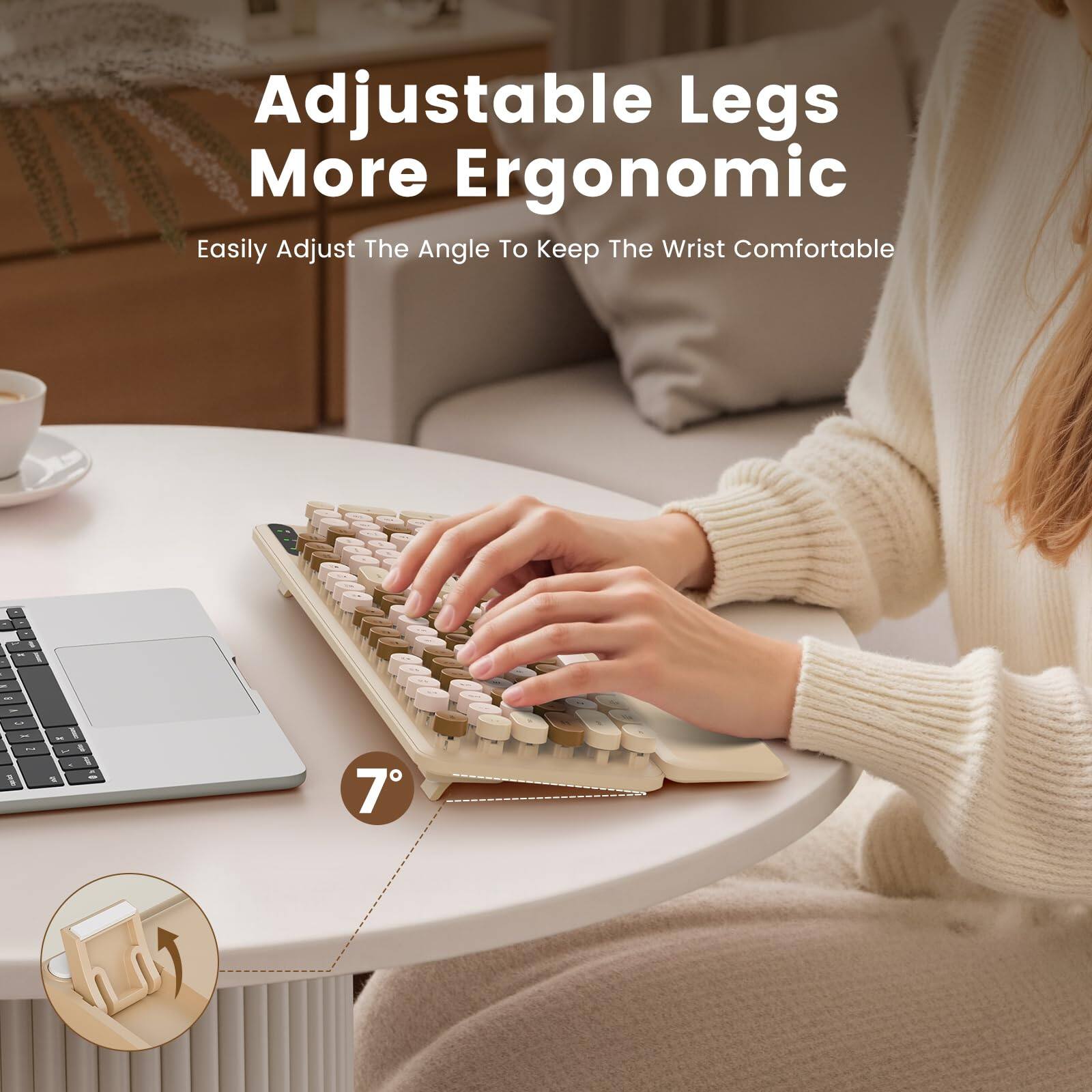 Adjustable Legs More Ergonomic  
Easily Adjust The Angle To Keep The Wrist Comfortable