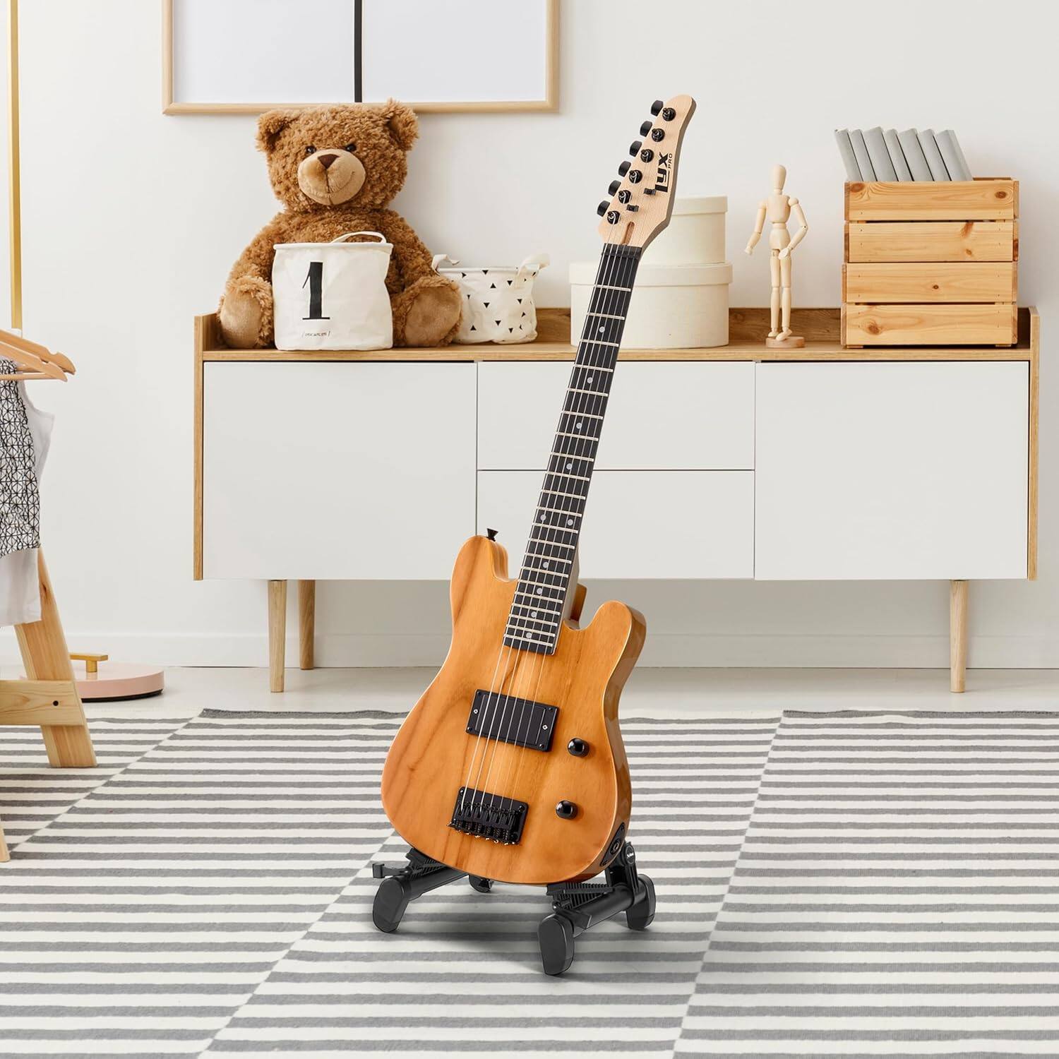 Alt View 7. Lyxpro - CS 30” Beginner Electric Guitar Kit with Guitar, Amp Cable, 6 Picks & More - Natural.