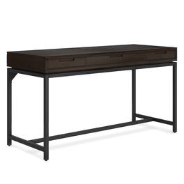 Simpli Home - Banting 60 inch Wide Solid Wood Mid Century Desk - Hickory Brown