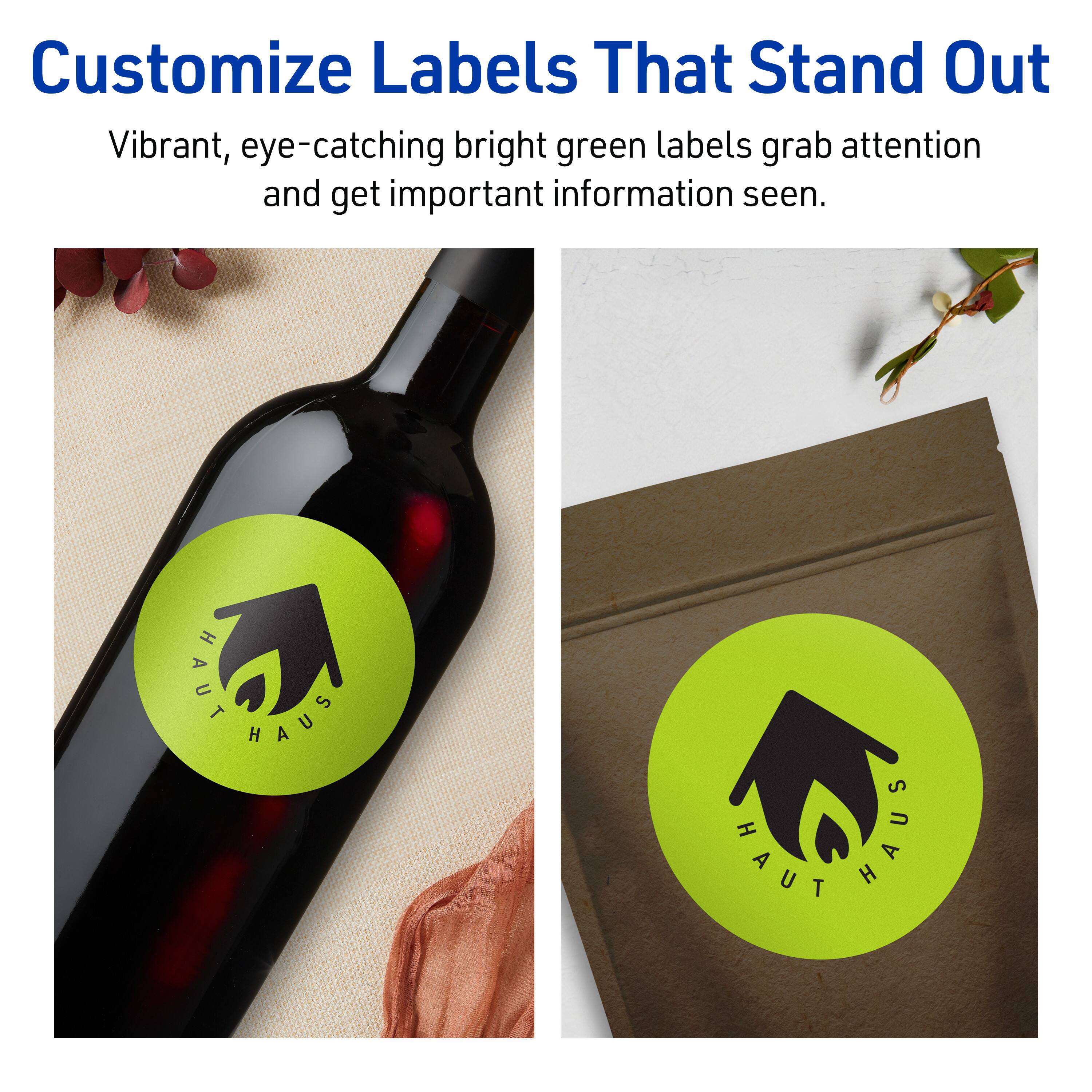 Customize Labels That Stand Out

Vibrant, eye-catching bright green labels grab attention and get important information seen.

HAUT HAUS

HAUT HAUS